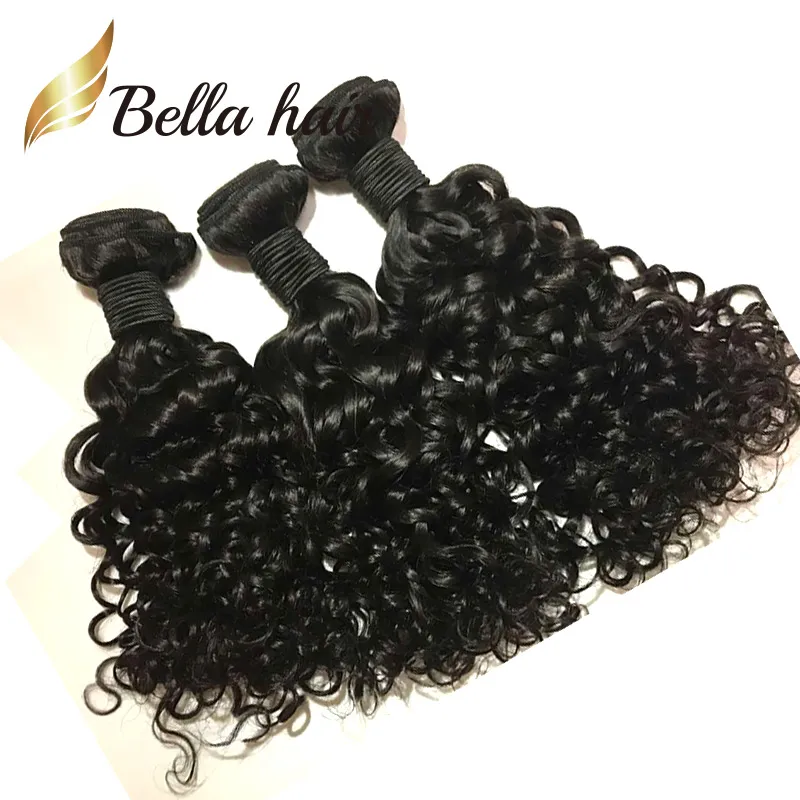 Bella Hair 8A Peruvian Hair with Top Closure Virgin 4 bundles Water Wave Weave Bundle Deals Full Head