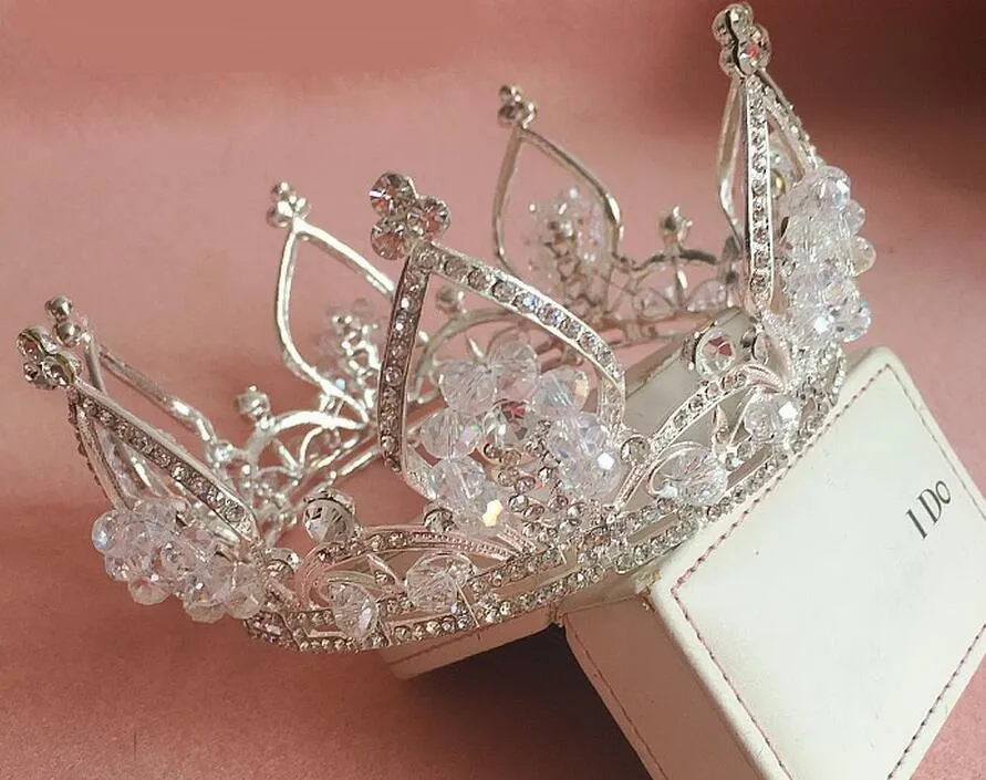 Vintage zilveren bruiloft tiara bruids haar kroon hoofdband accessoires vrouwen sieraden haarband hoofddeksel