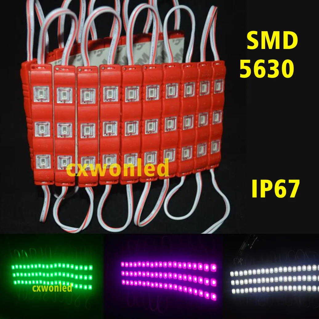 Channel Letters Backlighting Led Modules Lights 5630 3Leds 1.2W Injection Led Modules With Cover Lens 12V Waterproof For Outdoor Billboard