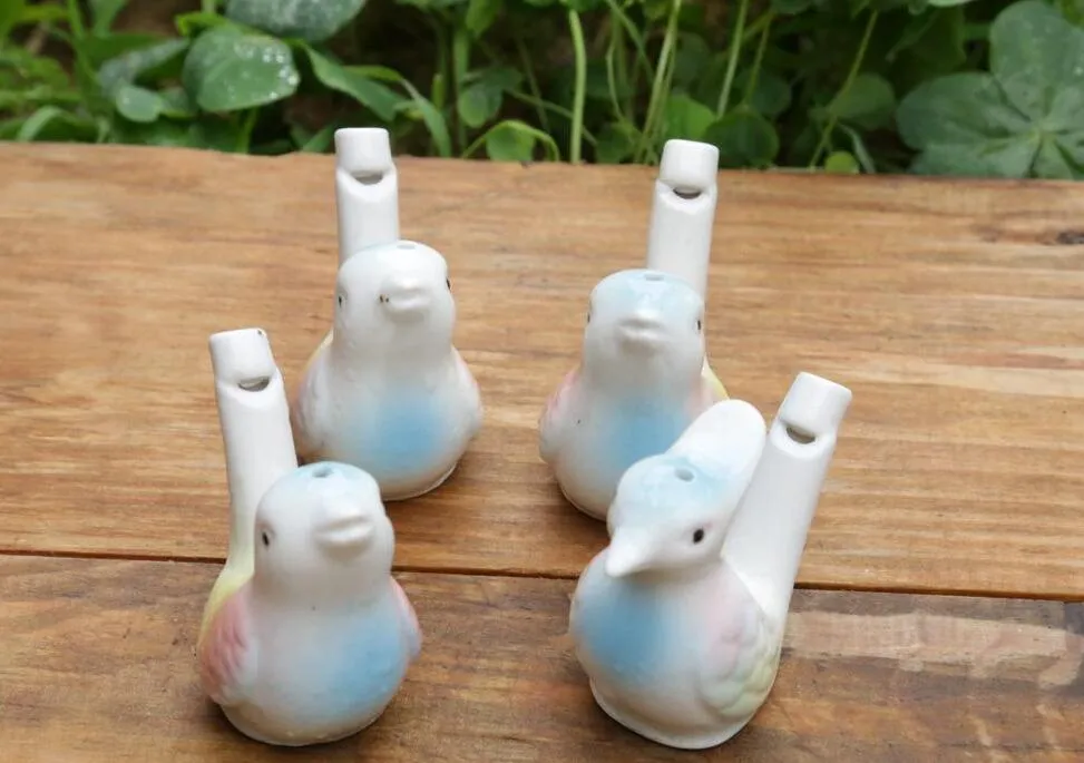 grossist Ny ankomst vatten fågel fågel lera keramik glaserad fågel whistle-påfågel fåglar gratis frakt