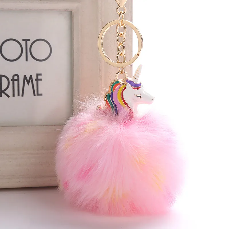 Hair Ball Unicorn подвеска гальванического сплава зверь пони ключевой кольцо KR365 Список брелок Mix Заказать 20 штук