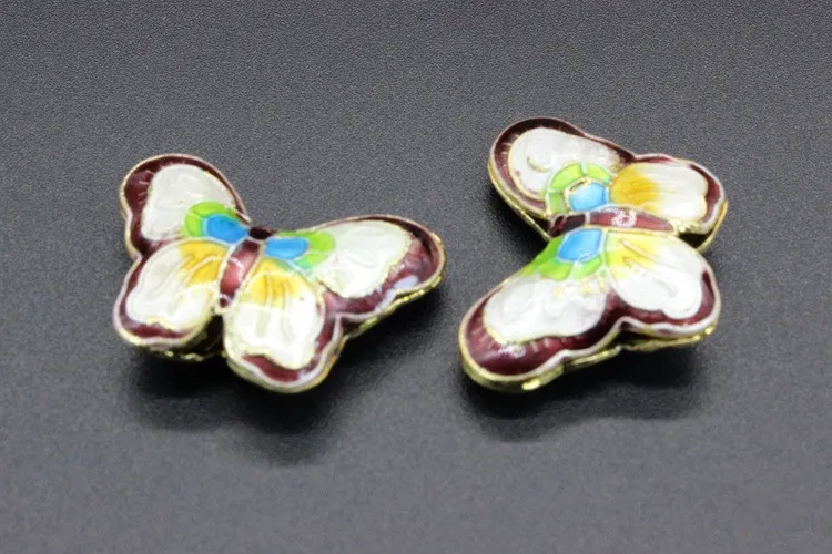 Butterfly Cloisonne Kralen Multi Kleuren Filigraan Zilver Blauw Spacer Losse Kralen Voor DIY Sieraden Armband Crafts Charms Cloisonne Beads