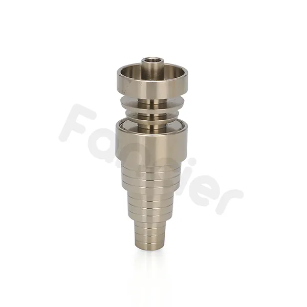 Gr2 Domeless Titanium Nails 6 en 1 Bong Tool Set 10mm 14mm 18mm Domeless Gr2 Titanium Nail Carb Cap Dabber Tarro de silicona para Bong de vidrio