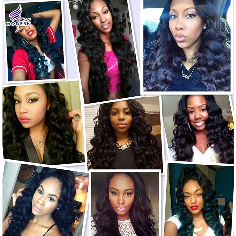 Modern Show 4 Bundles Brasilianska Loose Wave Human Hair Bundle Grade 8A Virign Loose Wavy Weave Virgin Hair5217325