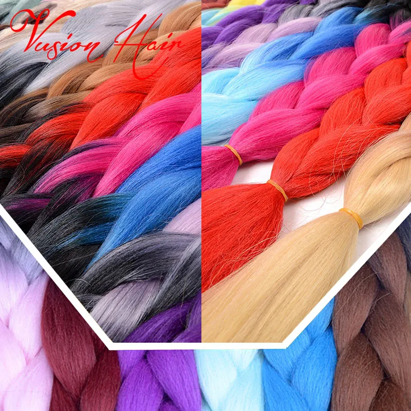 Ombre duas cores Jumbo Synthetic 24inches tranças 100g Kanekalon tranças Crochet tranças do cabelo massa de Preços por Atacado