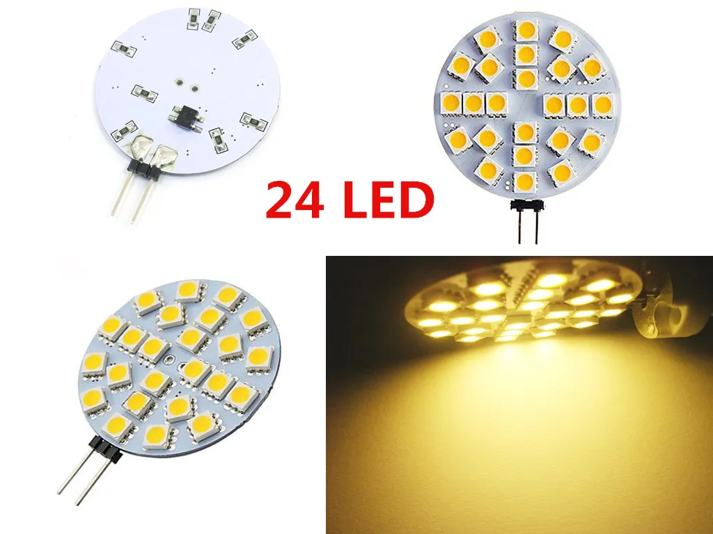 Ampoules LED dc12v 1w 3w 4w 5w 6W 6 9 12 15 24 LED G4 5050SMD T3 disque camping-car remorque Marine