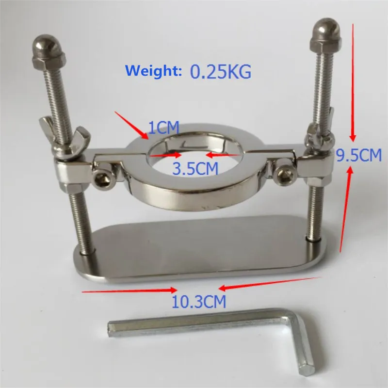 35mmのステンレス鋼の陰嚢の伸張器の金属製のコックリングペニスリングクロトムリングボールの伸縮器のための重量男性のためのCBTの性質