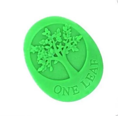 Gratis frakt - Nyanlända Högkvalitativ Four Cavity Tree of Life One Leaf Soap Fold Oval Silicone Candy