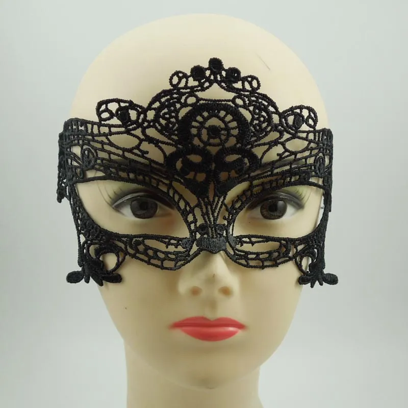 on sale Party Masks Sexy Woman black lace mask goggles nightclub fashion queen Cutout Eye Masks Half Face Masquerade Mask