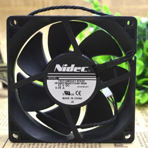 Orijinal NIDEC 92 * 92 * 25 DC12V 0.35A T92T12MS3A7-57A03 soğutma fanı