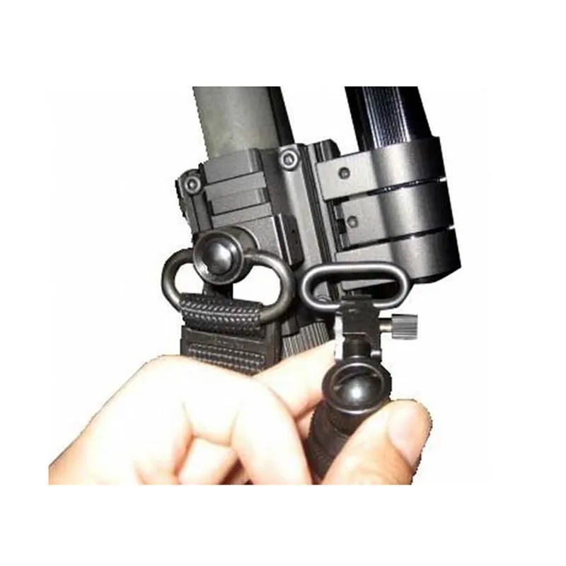 AirSoft Accessories QD Heavy Duty Quick Release Detach drukknop Sling Swivel Adapter Set Picatinny Rail Mount Base 20 mm Connecting Sling Ring