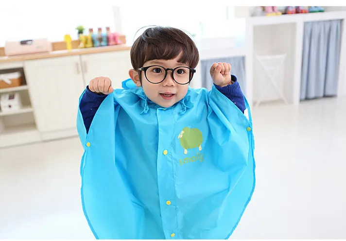 Whole New style smally children raincoats with big ears ellowrose red and blue Cape raincoat6220774