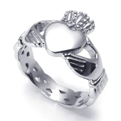 Bague Claddagh En Acier Inoxydable – Linda Collection – Taille Unique