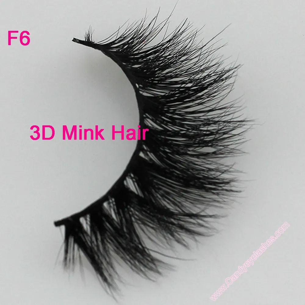 F6 3D vison cils forfait sur mesure en gros 100% fourrure de vison fait à la main cils croisés à la main bande individuelle cils épais