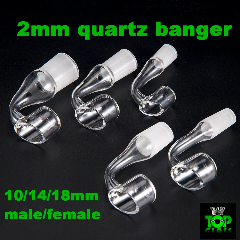 2mm 두께 Quave Quartz Quartz Club Banger 손톱 도미노 90도 10mm 14mm 18mm 유리 수관 용 오일 조인트 용 남성 여성 조인트