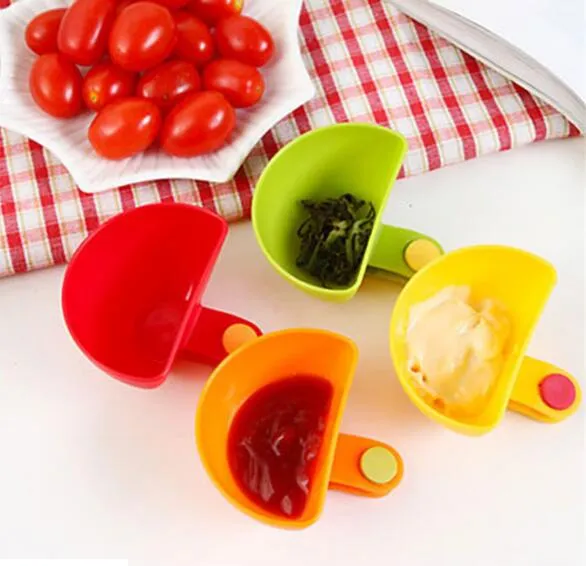 Fashion Hot Dip Clips Kitchen Bowl kit Tool Small Dishes Spice Clip For Tomato Sauce Salt Vinegar Sugar Flavor Spices