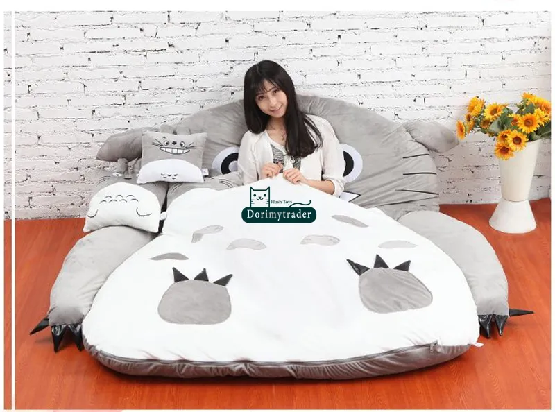 Dorimytrader Japan Anime Totoro Sleeping Bag Cover Big Plush Soft Carpet Mattress Bed Sofa Tatami Gift without cotton DY610674772697