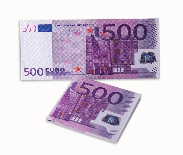 100 stks / partij Diverse landen Gedrukt Creative Geld Euro Pounds Portemonnee Mode Dollar Portemonnee Portemonnee Kaart Houders Kinderen Kids Gift Cadeaus