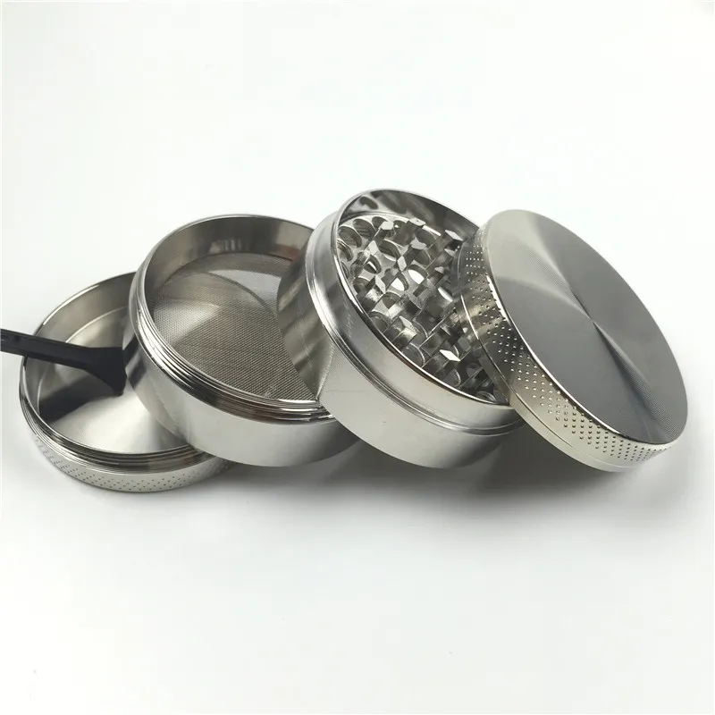 Herb Grinder 4 Layer 55mm Metallkvarn med 5 färger ZICN-legering CNC-tänder peppar slipmaskiner för rökning Tobaksorn