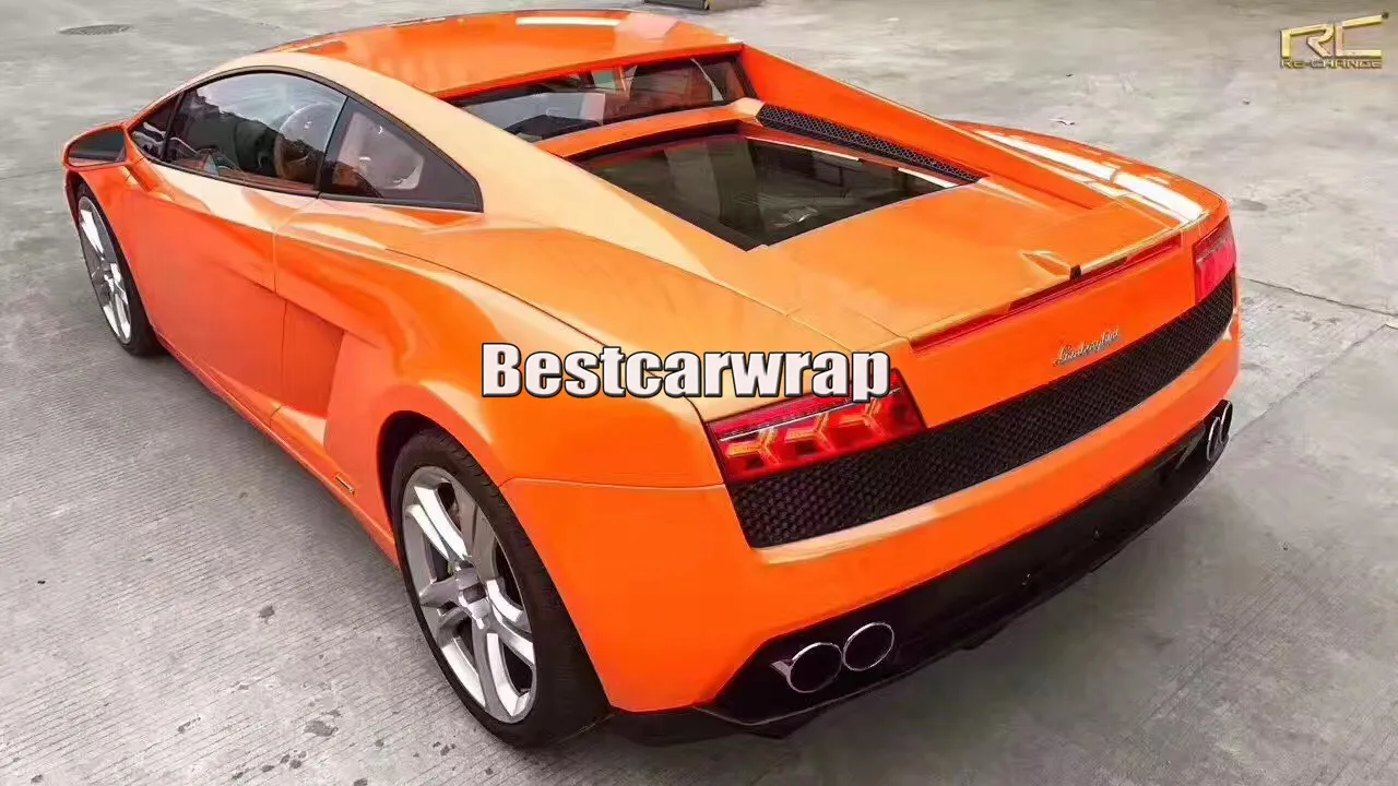 Ith Air Bubble Free ShinOrange Gloss Pearl Shift Vinyl Wrap Car Wrap Film Magische orange glänzende Verpackungsfolie Größe: 1,52 * 20 m 5 x 67 Fuß