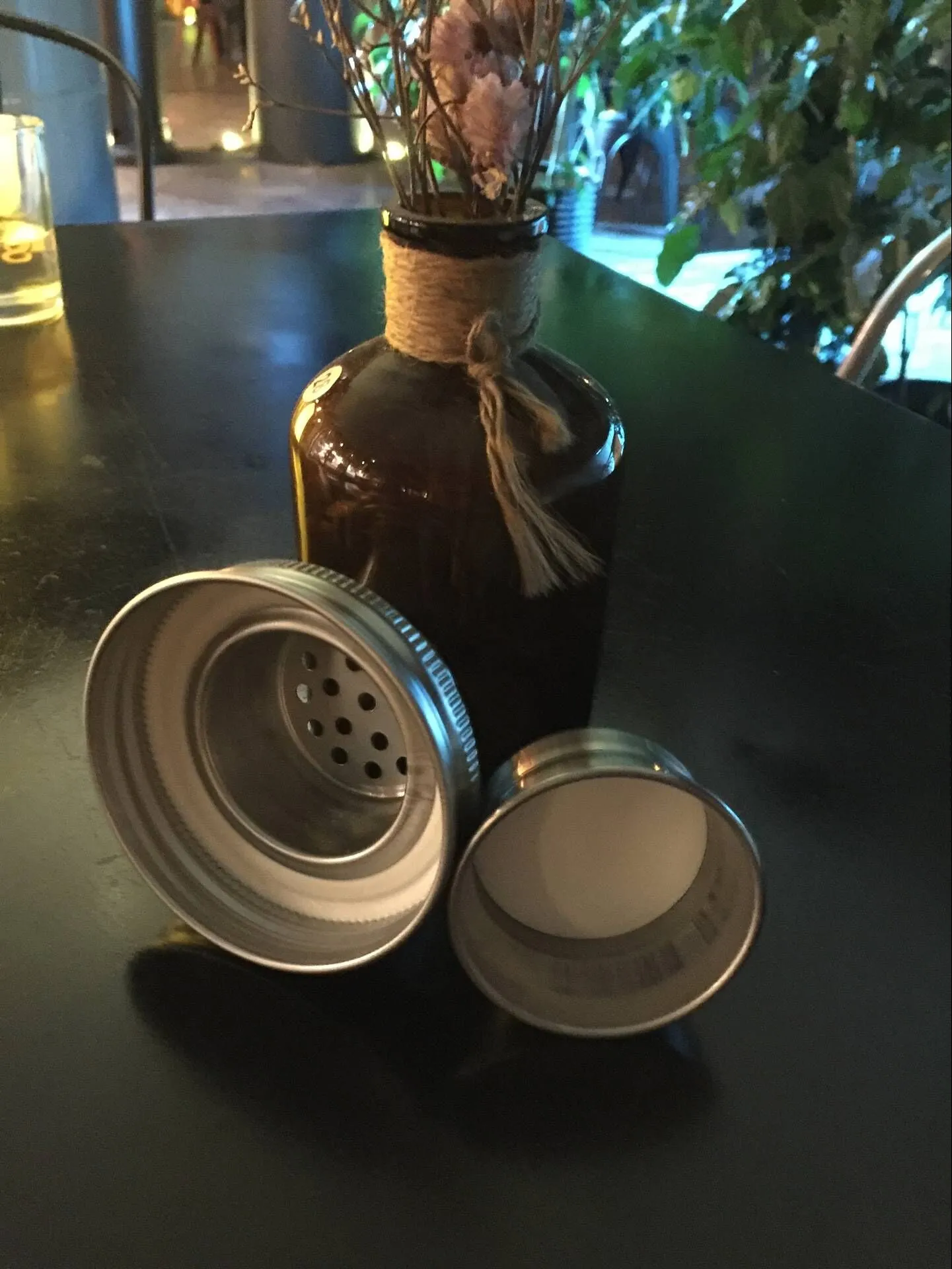 Envío Gratis, 100 unids/lote, coctelera Mason Jar con 2 partes que se adapta a cualquier tarro Mason Regular (tarro no incluido)