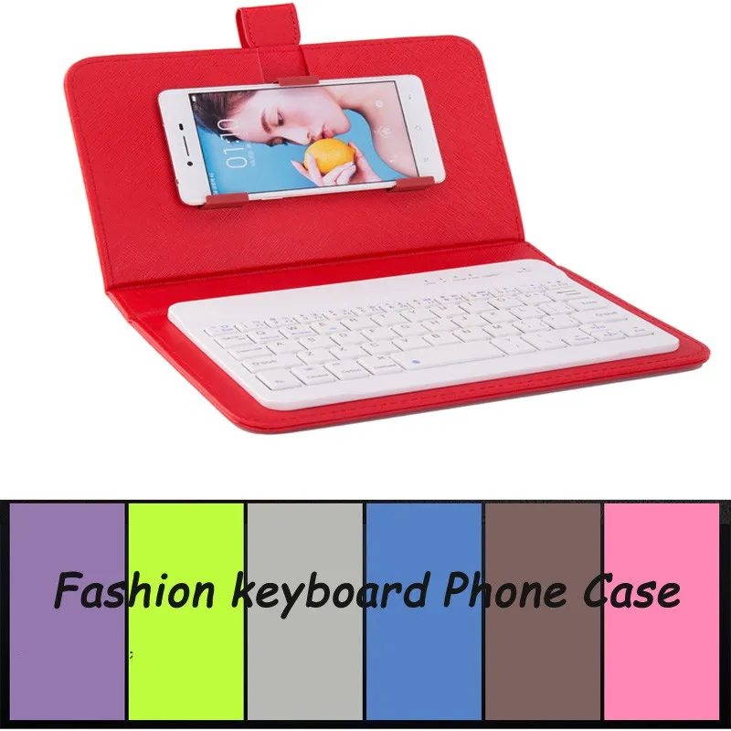 Capa de telefone com teclado Bluetooth para iPhone 6 6S Capa de couro com teclado sem fio para Lenovo Samsung Huawei Xiaomi ZTE Sony HTC5453372