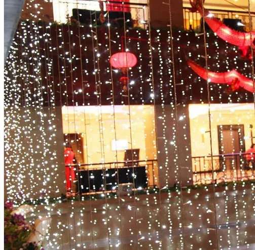 6M x 5M 910 LED Hogar Vacaciones al aire libre Navidad Decorativo Boda Navidad Cadena Hada Cortina Guirnaldas Tira Luces de fiesta AC 110v 22213O