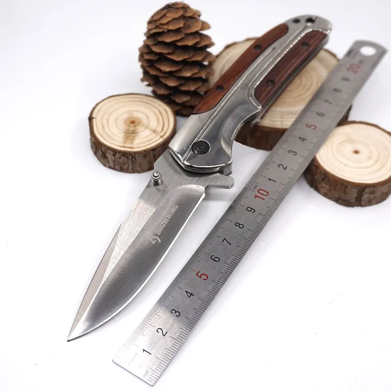 Cuchillo plegable Browning DA43, hoja 3Cr13, mango de palisandro, cuchillo táctico de titanio, cuchillo de supervivencia para caza de bolsillo, herramienta EDC para acampar