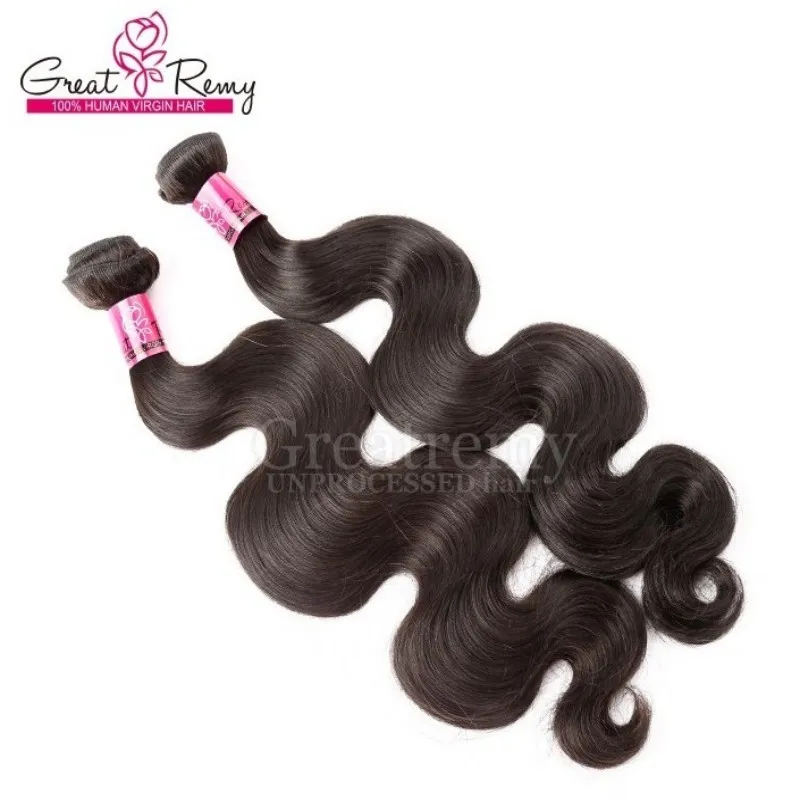 Greatremy Peruvian Hair 3 Bundles Virgin Human Hair Weave Wavy Body Wave Hair Weft Extension Natural Color 