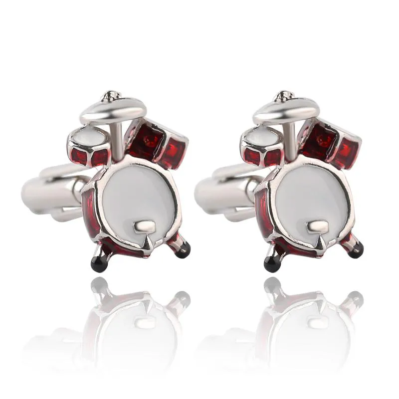 Personality Men Jewelry Music Lover Drum Guitar Cufflinks For Men Shirt Accessory Fashion Metal Music Design Cuff Links