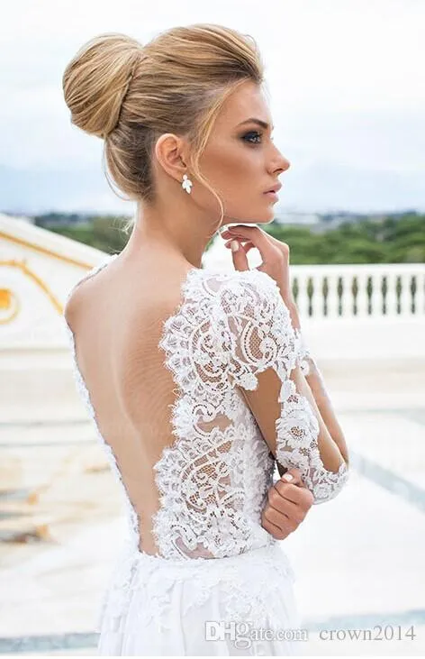 Formal White Lace Prom Dresses 2023 Slit Abendkleider Sexy Chiffon Long  Sleeve With Open Back Dress Party Evening Elegant Vestido Formatura From  Crown2014, $118.75 | DHgate.Com