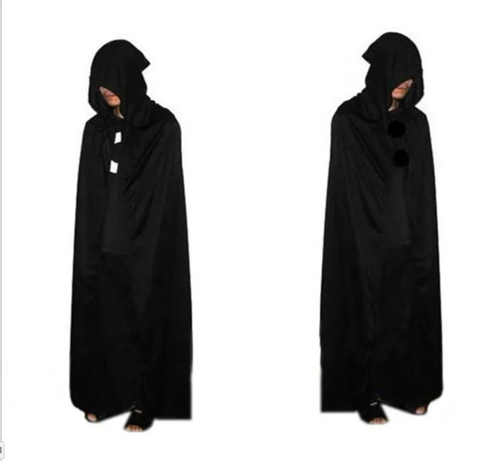 2017 Halloween Costume tricoté tissu Théâtre Prop Mort Sweat À Capuche Cape Diable Longue Tippet Cape Noir Gratuit FedEx DHL