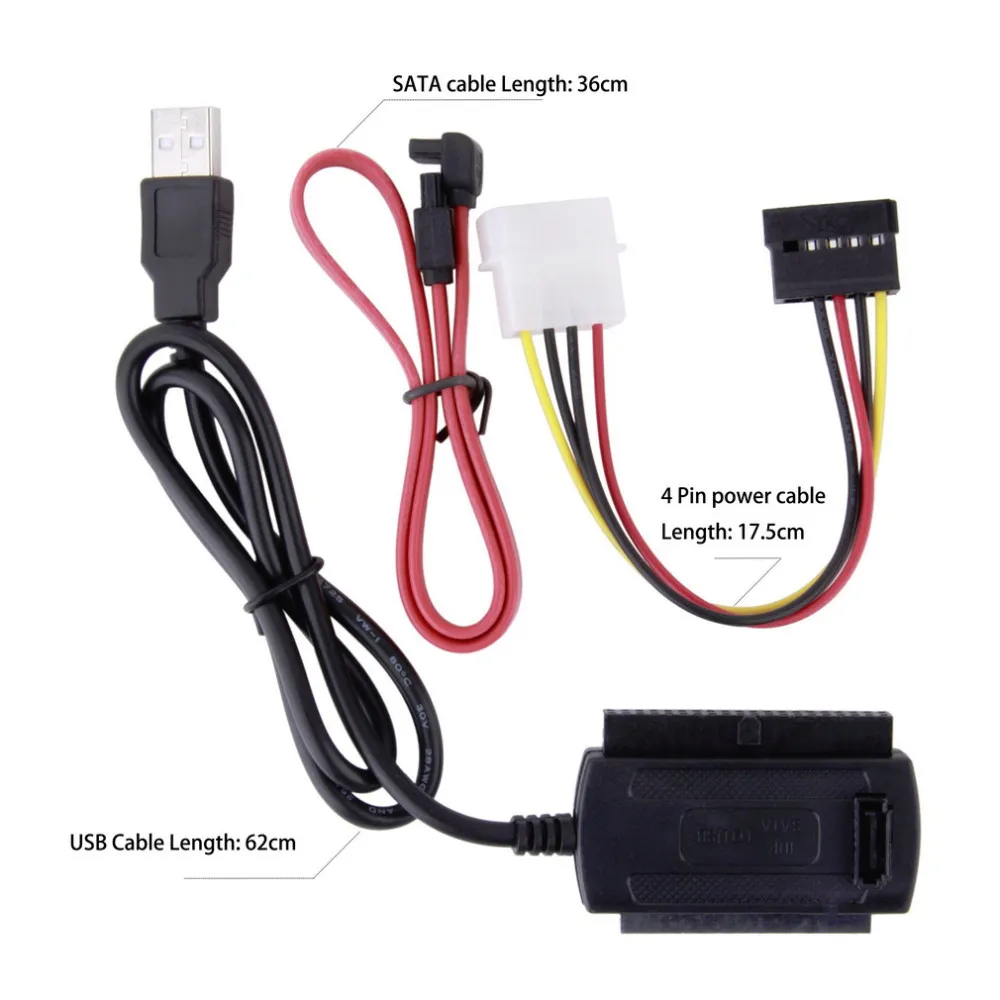 SATA/PATA/IDE Drive to USB 2.0 Adapter Converter Cable for 2.5 / 3.5 Inch Hard Drive 2425#