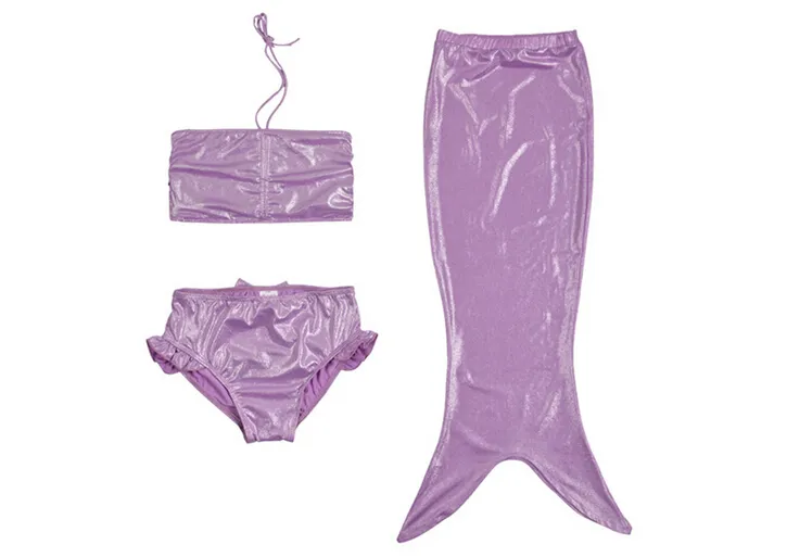PrettyBaby 2016 Girls Kids Little Mermaid Tail Bikini Set Swimmable Swimming Swimsuit Costume set swimwear 