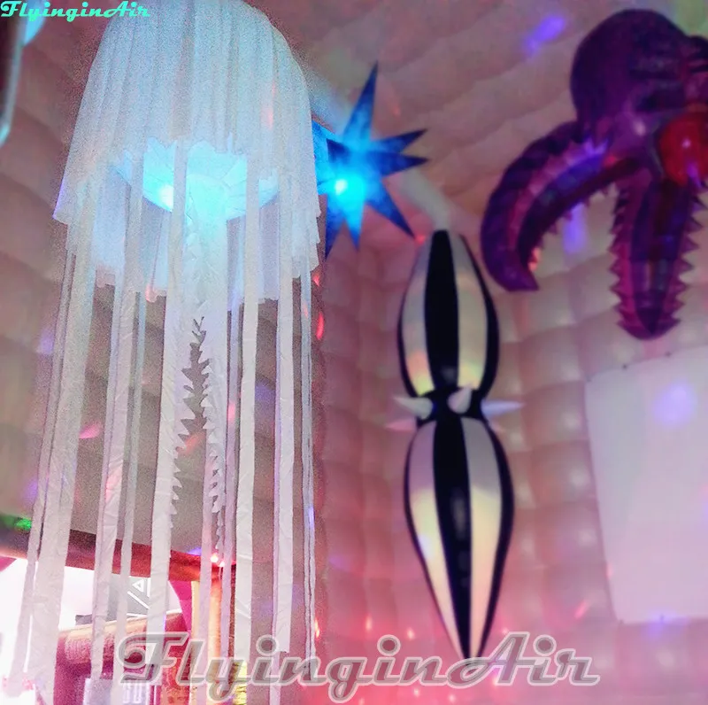 파티 및 이벤트를위한 RGB 라이트가있는 맞춤형 파티 장식 3m 높이 팽창 식 해파리