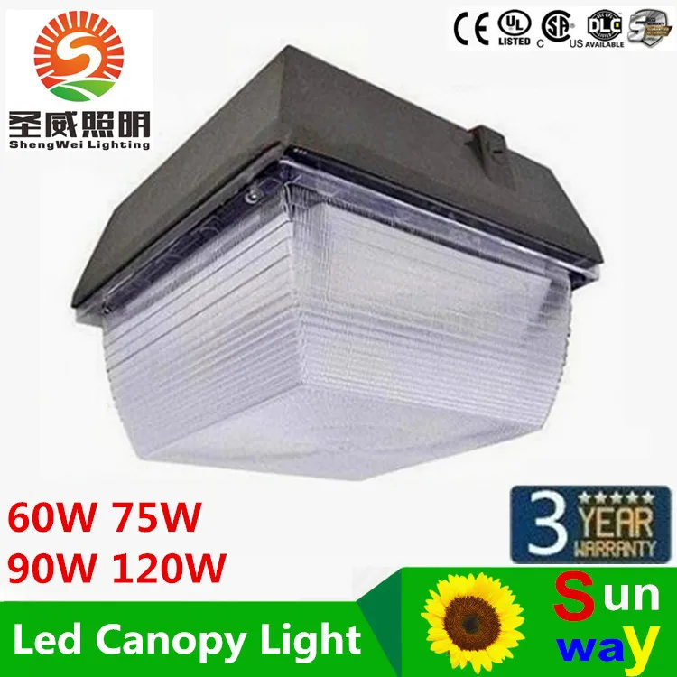 40W 60W 75W 90W 120W IP55 LED Floodlights Outdoor Lighting Canopy Light för bensinstation LED Flood Light AC 110-277V Garanti 3 år