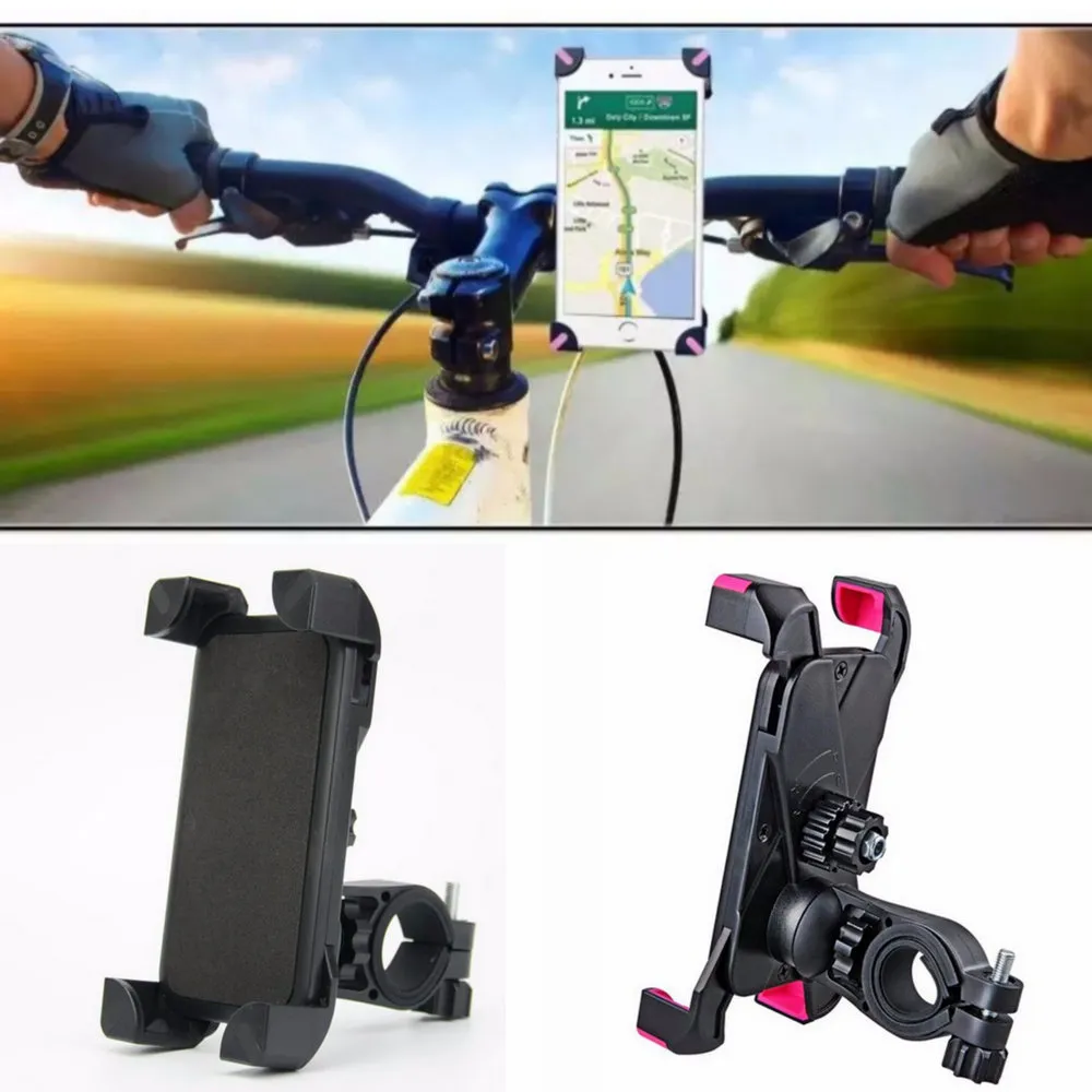 Staffa di montaggio universale per supporto per clip per manubrio per bici da bicicletta per iPhone Samsung cellulare GPS