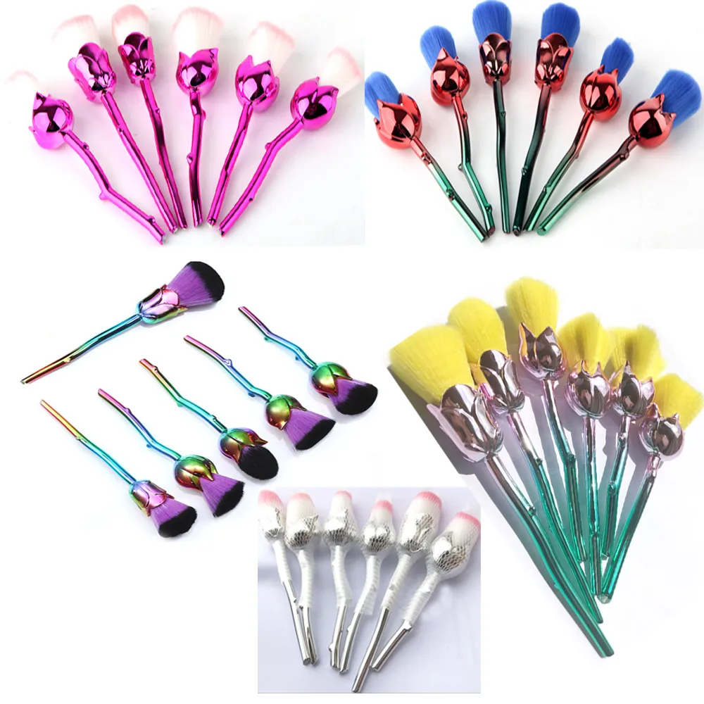 DHL NEW ROSE Flower Makeup Brush Set Foundation Brush Eyeshadow Brush Kit 11 Styles In Stock