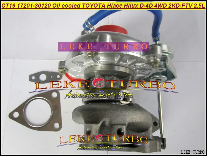 New CT16 17201-30120 Oil cooled Turbo Turbine Turbocharger For  Hiace H1-Lux Diesel Engine 2KD 2KD-FTV 2.5L 102HP with gaskets (6)