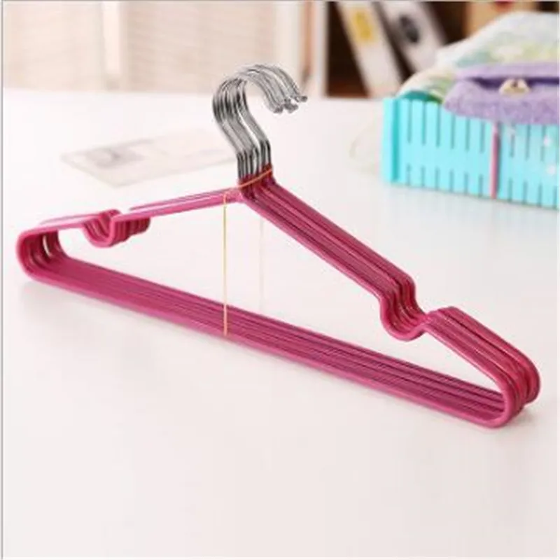 Multifunctional Thick Skidproof Metal with PVC Coating Wire Clothes Hanger Colorful Eco-friendly Dry and Wet Dual-use Clothes Racks