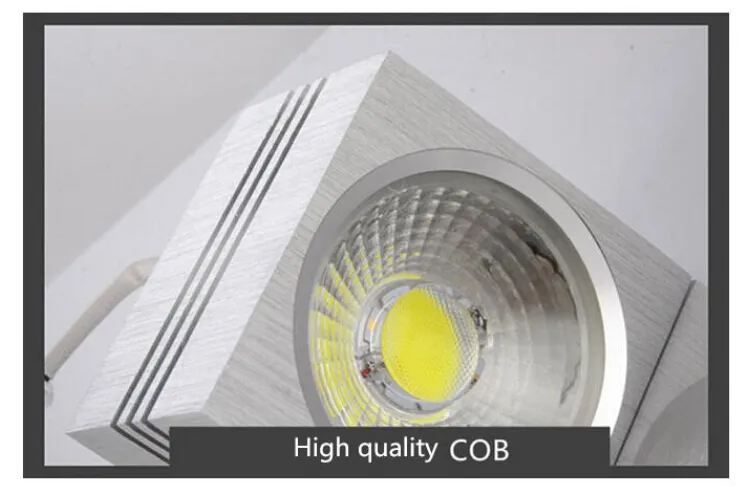 Groothandelsprijs COB LED Downlight 7W 12W DIMBARE 110V 120V 220V Opbouw LED LICHT SPOT SQUARE LED Plafondlamp