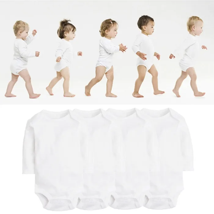 Hot baby rompers sommar höst spädbarn triangel romper lång / kort / ärmlös 100% bomull baby kläder pojkar tjejer vit full storlek jumpsuits