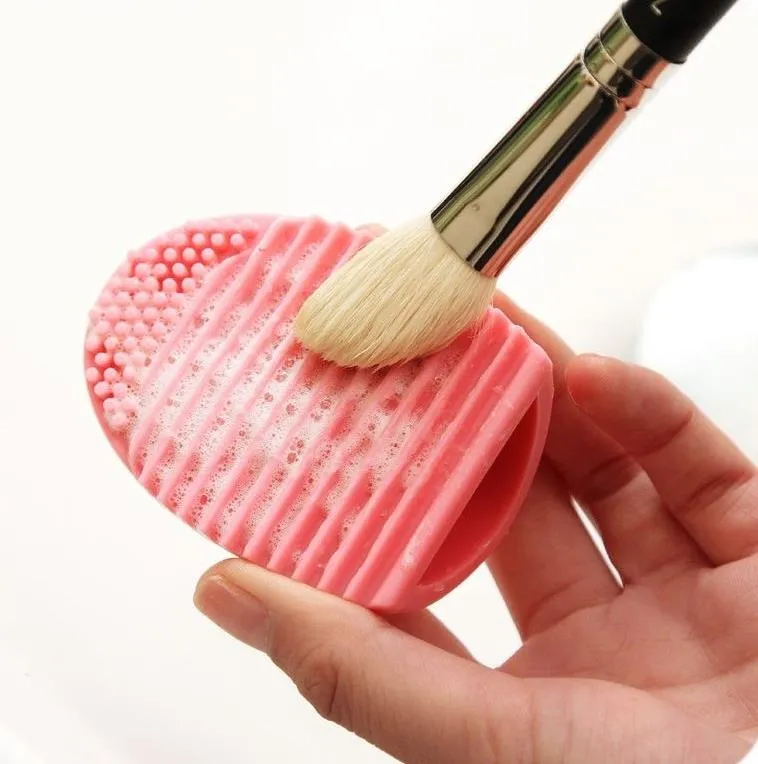 Brand New Make Up Cosmetic brushegg Brushes Cleaner Cleaning Glove Silicone Remover Washing Board Egg Scrubber gift