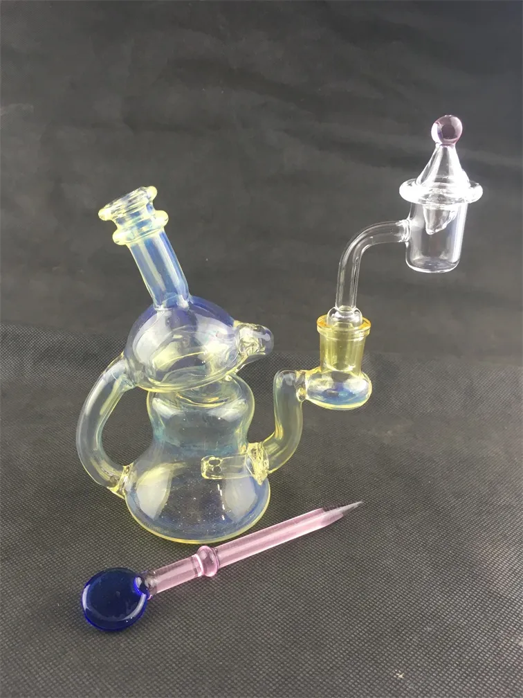 Glazen waterpijp gerookte zilveren boon rig roken pijp, bong 14mm joint, fabriek directe prijsconcessies, welkom op bestelling