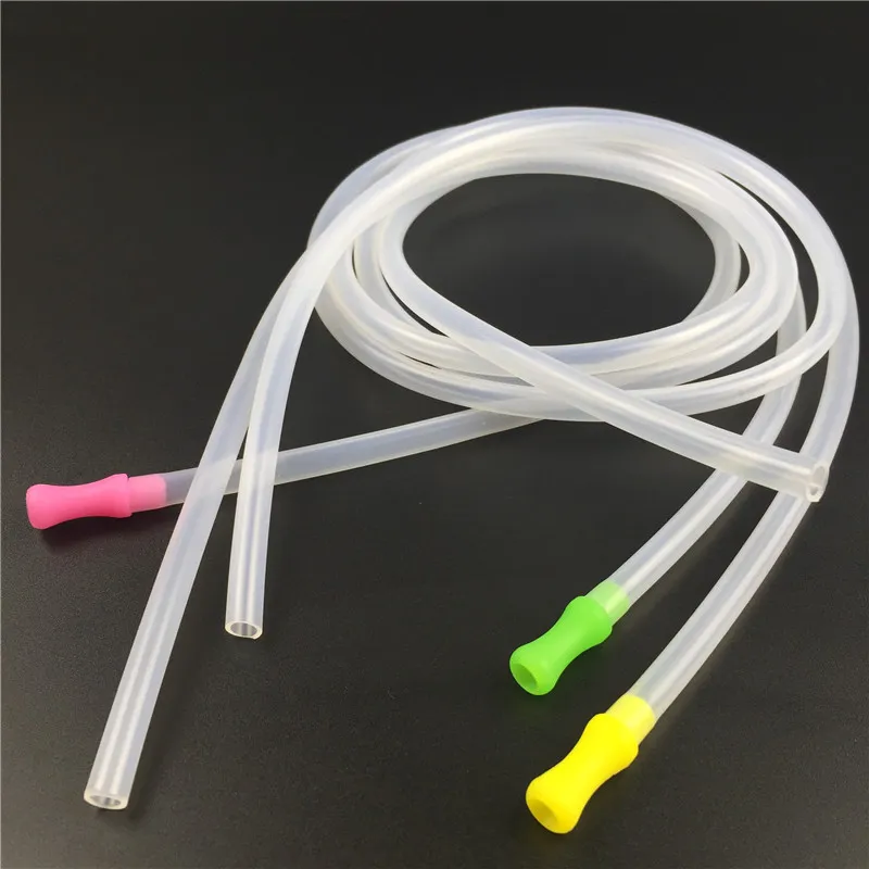 Silicone straw mouthpiece water smoking pipes with 5mm*7mm outside diameter clear silicone tube 85mm colorful silicone mouthpiece hookah acc