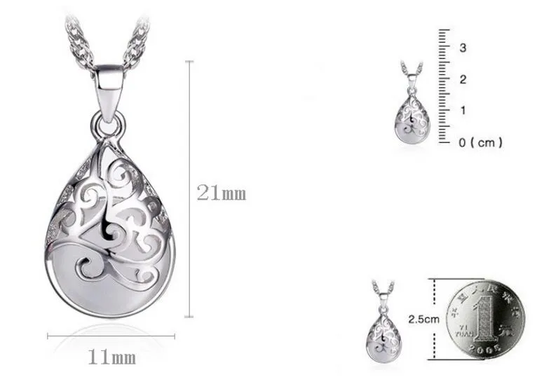 HYWo without chain Moonlight opal pendant necklace fashion love Trevi Fountain Hypoallergenic jewelry gift for women