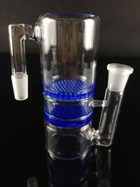 Glas Bong Ashcatcher Rökning Tillbehör Två honungskamrater Perc Precooler 14mm 18mm led för vatten Bongs 2Layers