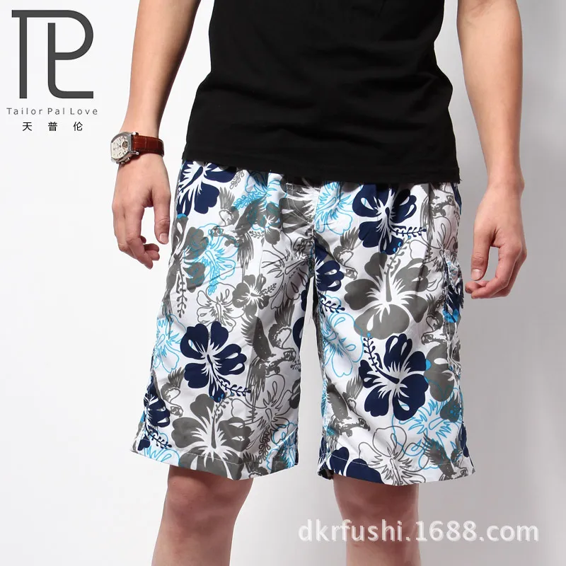 Wholesale-Male Quick Dry Silver Floral Boardshorts Mid Waist men's beach boardshorts short Bermudas masculina de marca surf sport pants