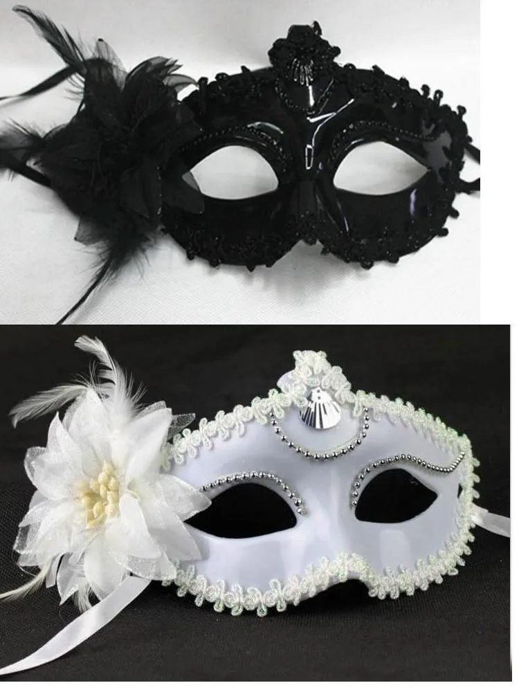 Sexy Lace Mulheres Sexy Hallowmas Venetian Eye Máscaras máscara do disfarce com flor da máscara para Mulheres Girls 2 Cor Select