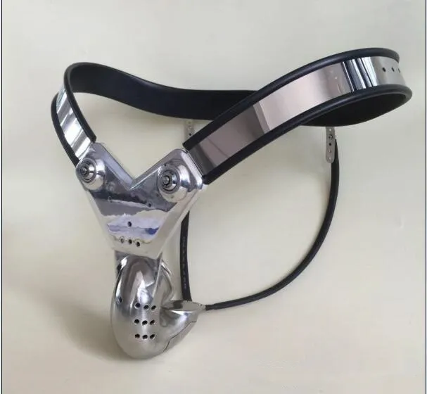 Newest Y-shaped Male Chastity Devices Adjustable Stainless Steel Curve Waist Chastity Belt with Full Closed Winding Cock Cage BDSM Sex Toy